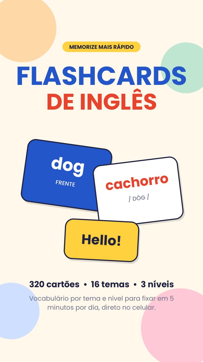 Capa: flashcards de inglês